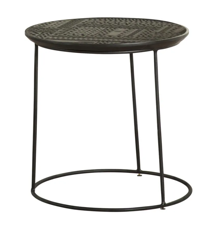 2-piece Round Nesting Table Matte Black
