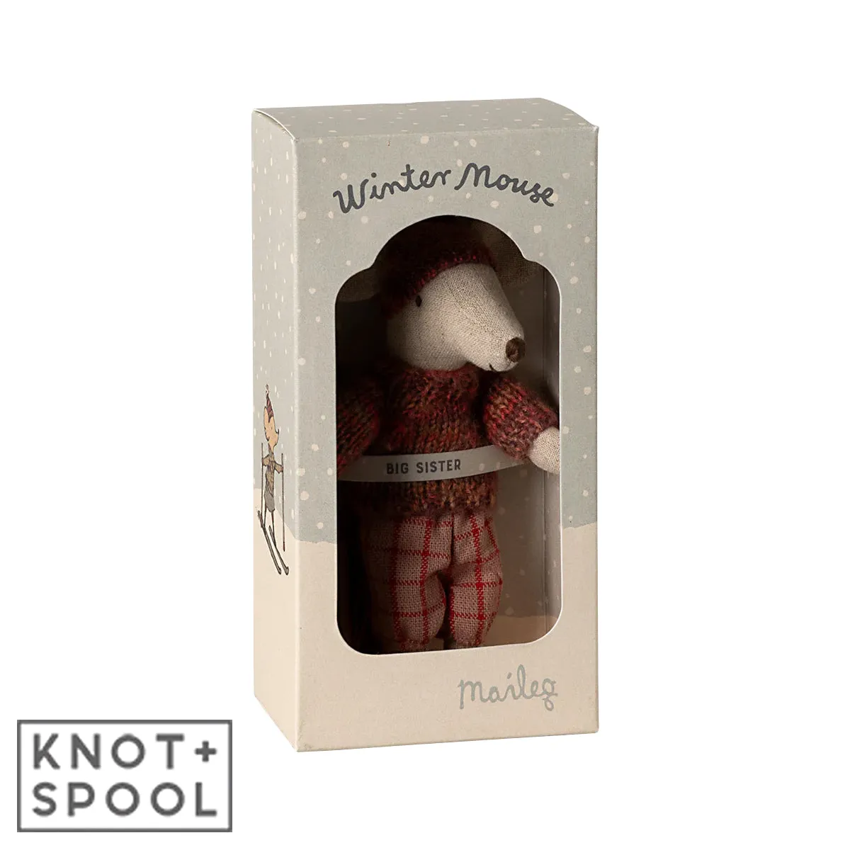 2024 Maileg Rose Winter Big Sister Mouse with Ski Set