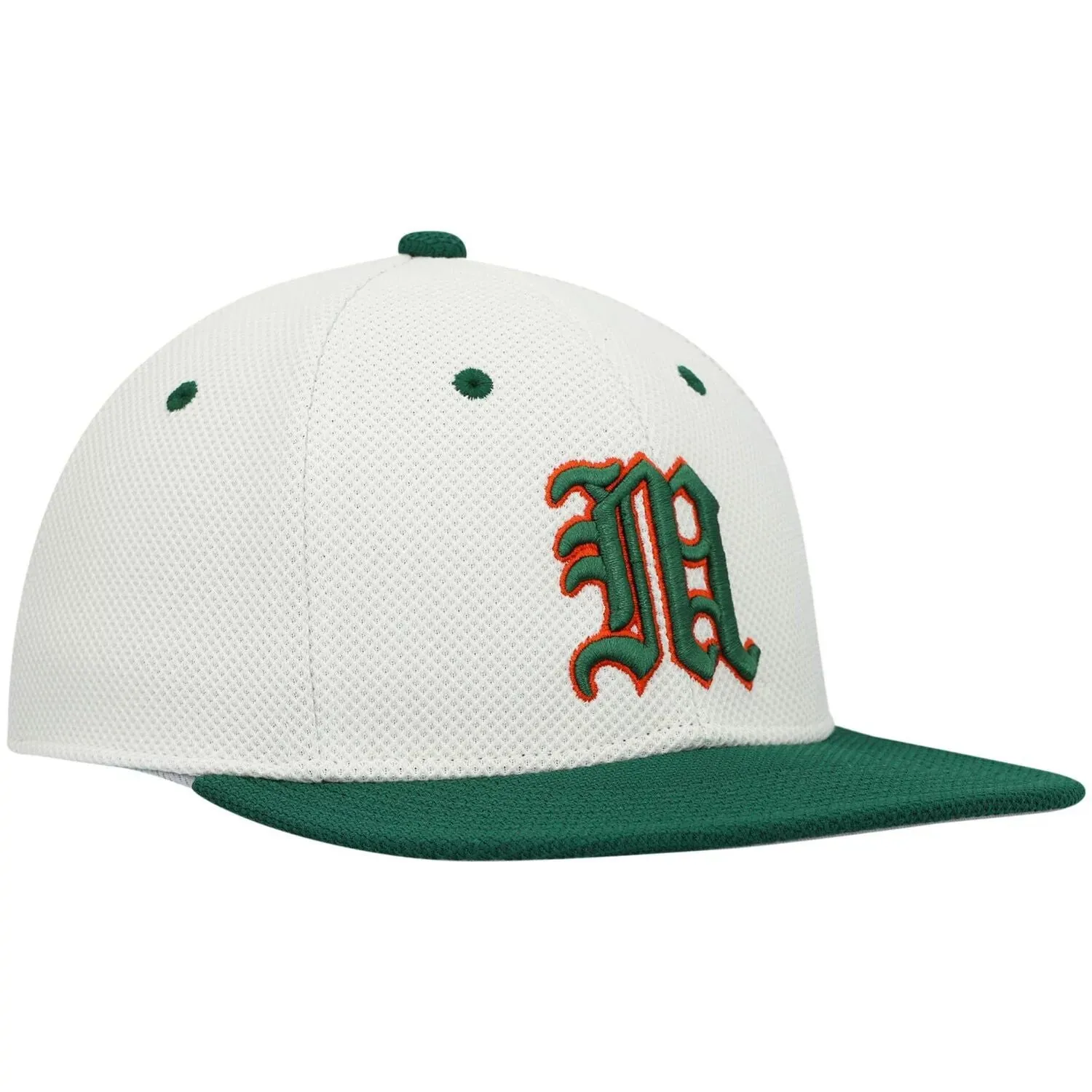 adidas Men's Miami Hurricanes Cream/Green Baseball Cap