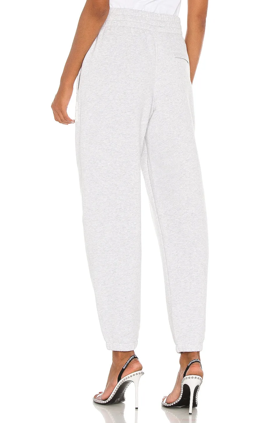 Alexander Wang Foundation Terry Classic Track Pants, Light Heather Gray
