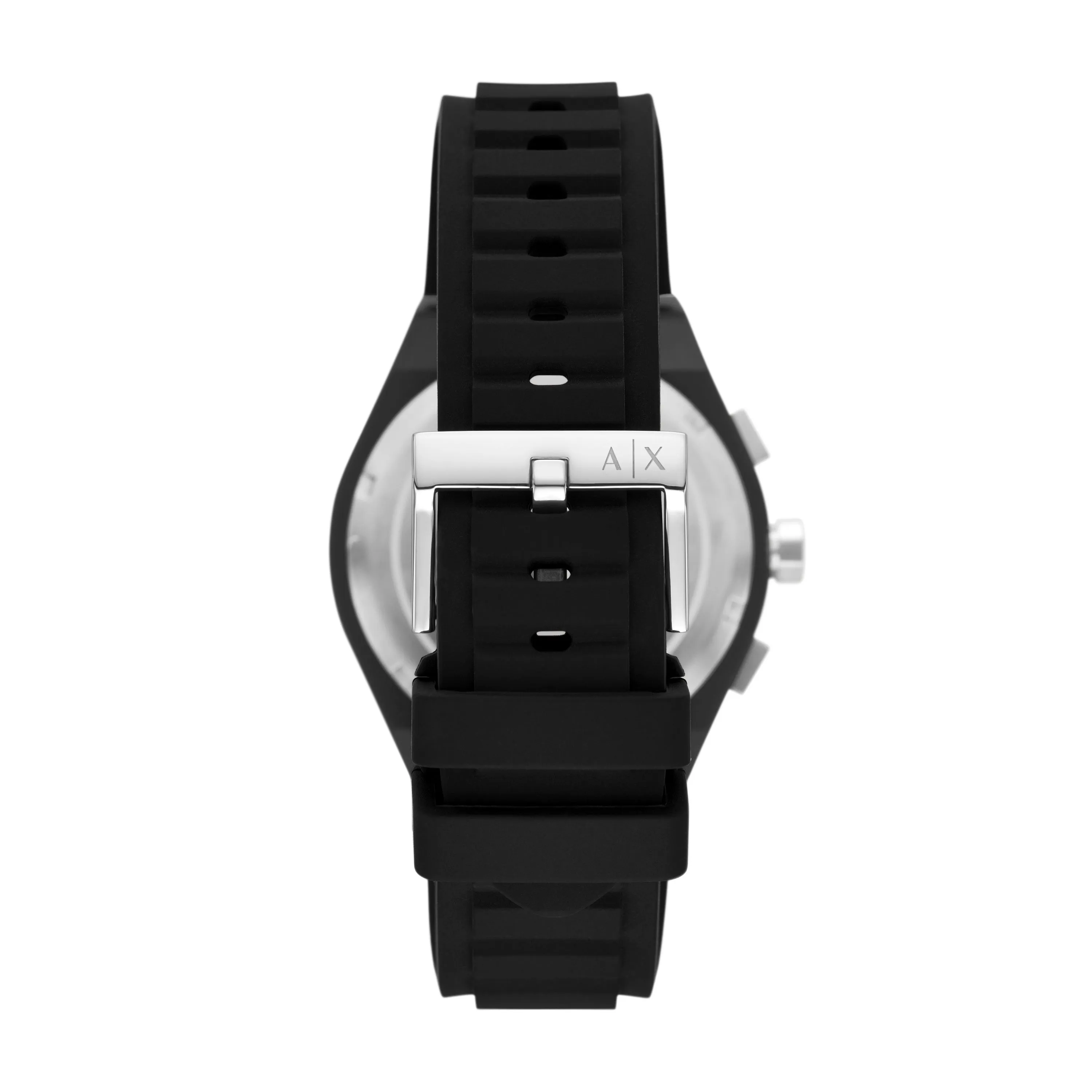 Armani Exchange Chronograph Black Silicone Watch AX4161