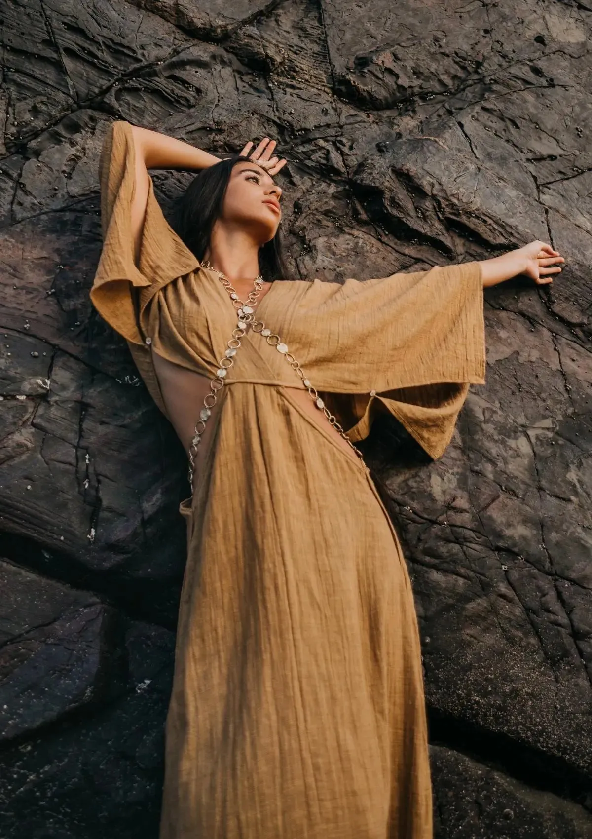 AURORA DRESS - GOLDEN BROWN