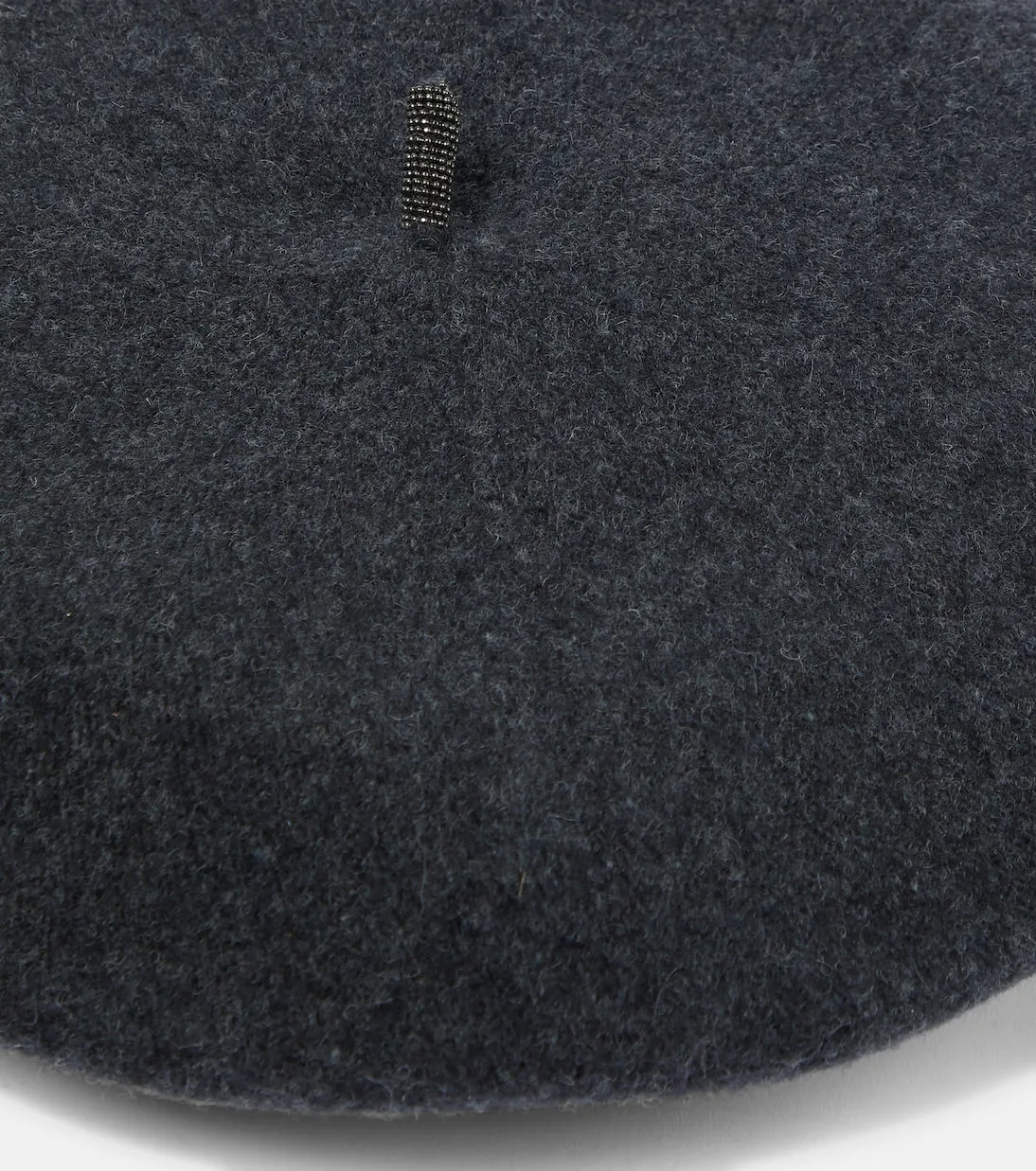Brunello Cucinelli Embellished Wool Knitted Beret, Gray