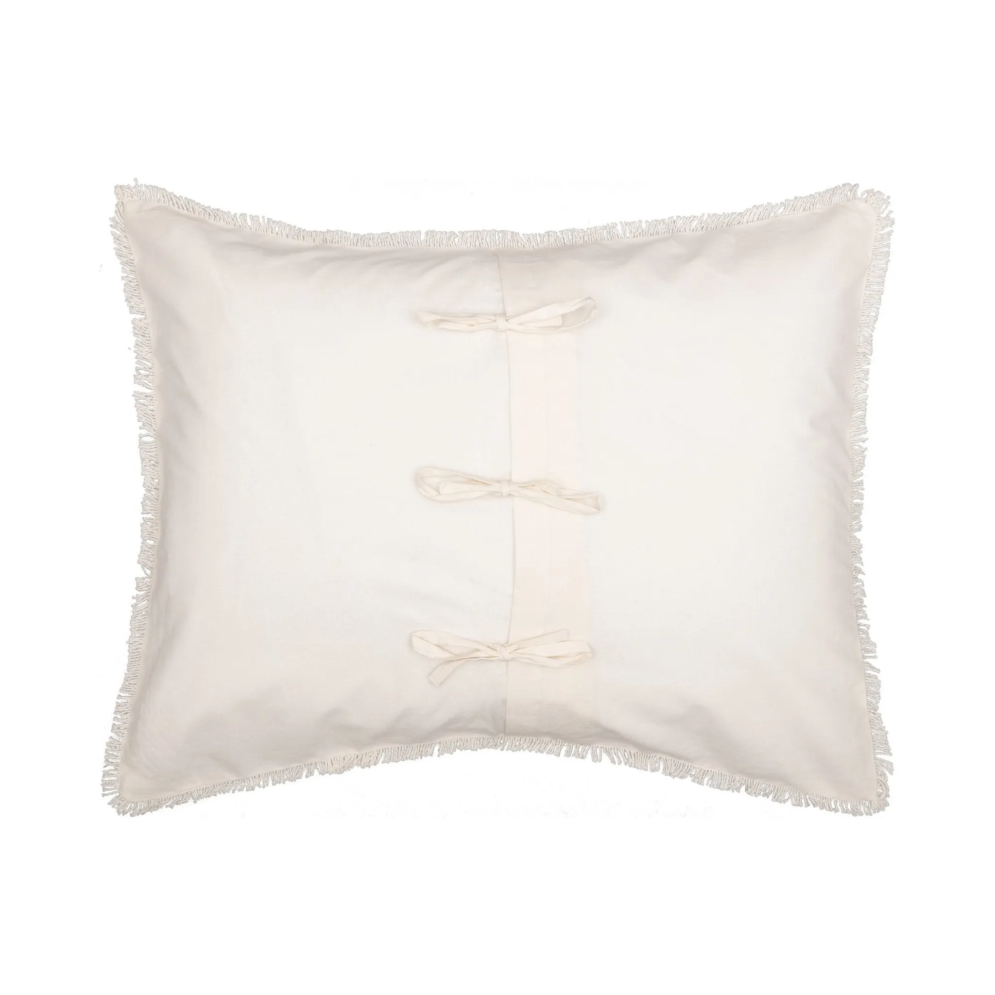 Burlap Antique White Star Standard Sham 21x27"