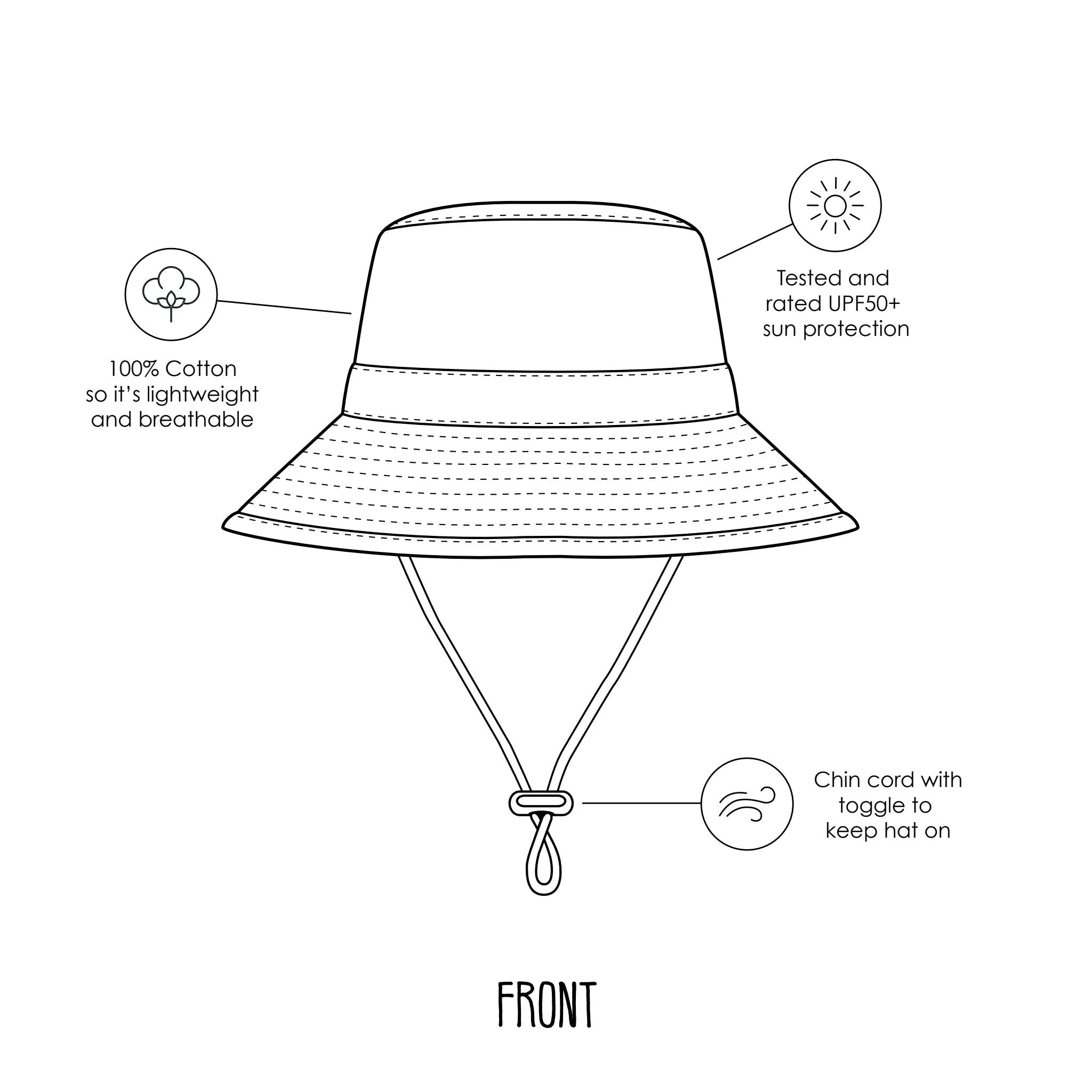 Checkmate Wide Brim Bucket Hat