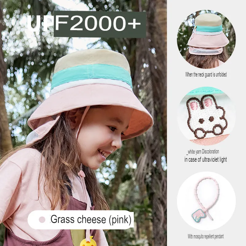 children's sun hat summer anti-UV fisherman hat boys and girls sun hat sun hat shawl basin hat