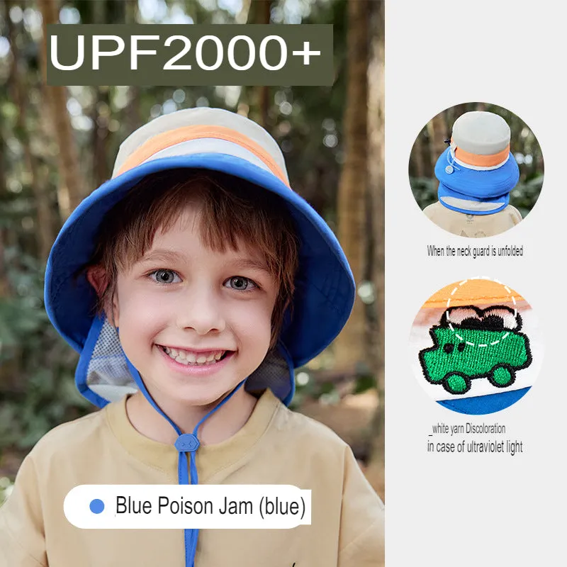 children's sun hat summer anti-UV fisherman hat boys and girls sun hat sun hat shawl basin hat