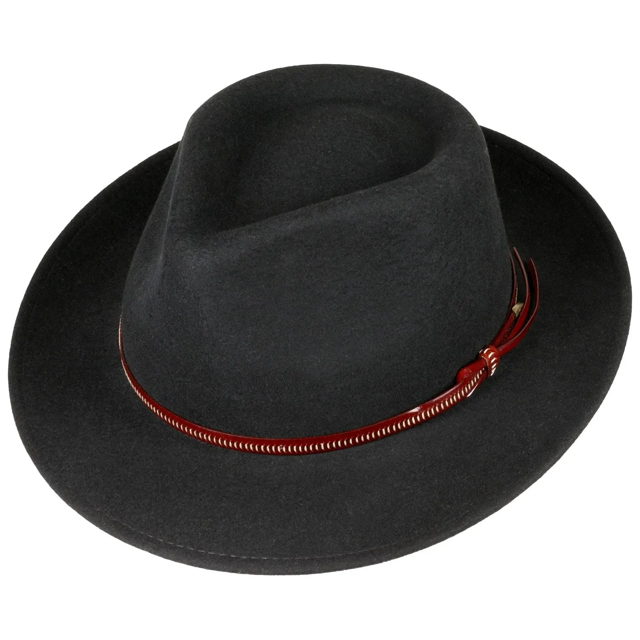 Classic Fedora Felt Hat With Leather Band