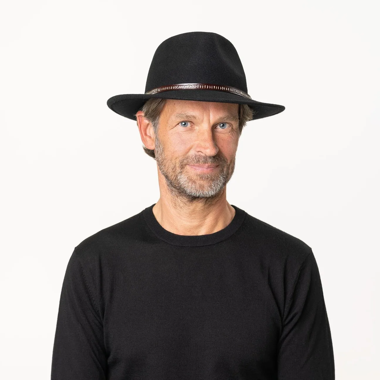 Classic Fedora Felt Hat With Leather Band