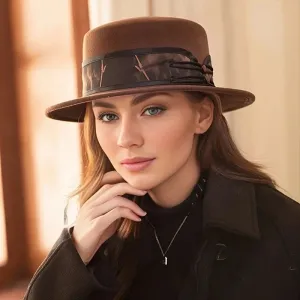 French Style Wool Fedora Sun Hat for Autumn & Winter