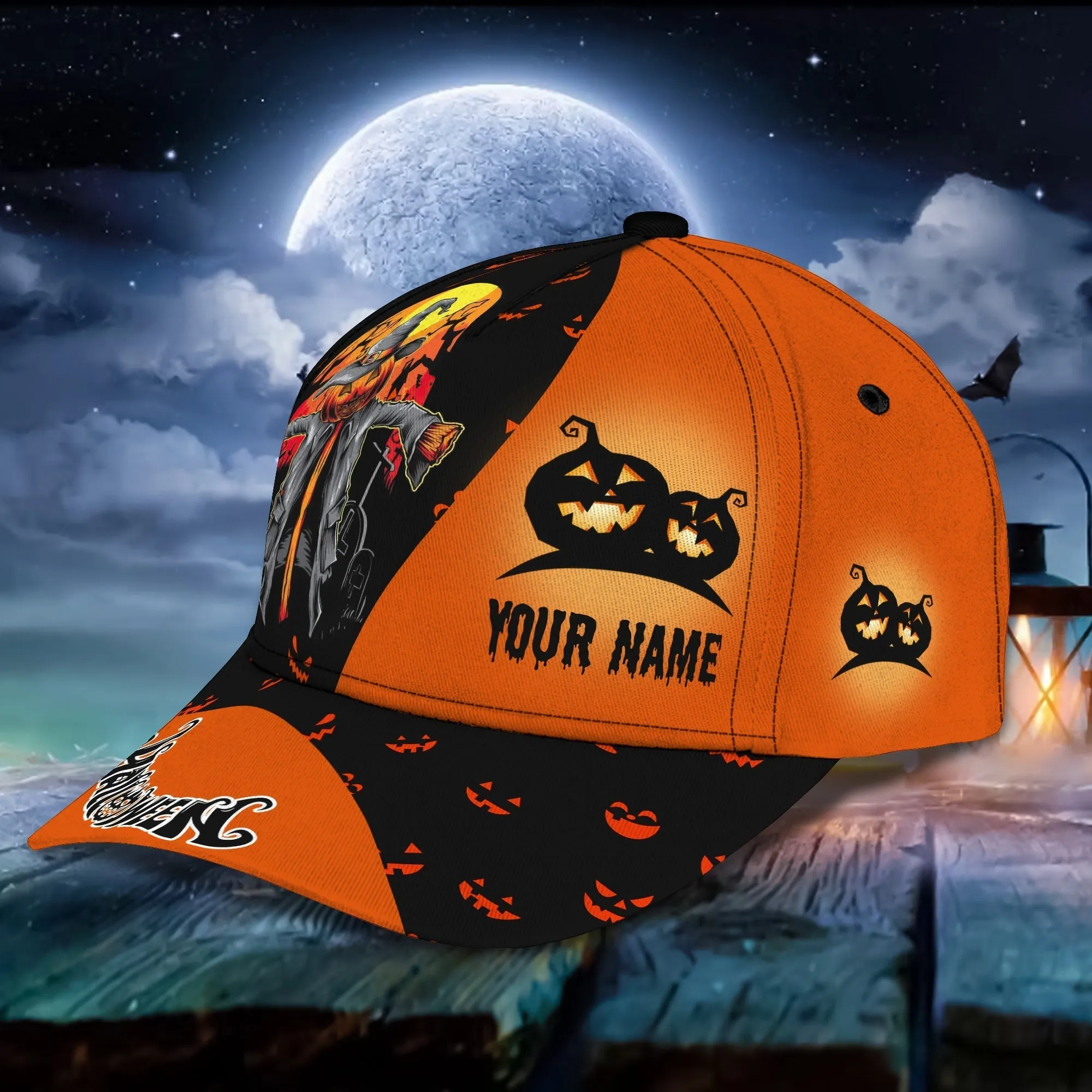 Halloween Hat Unisex Customizable Sayings Golf Hat 3d, Cap with Adjustable Hat for Mens Womens