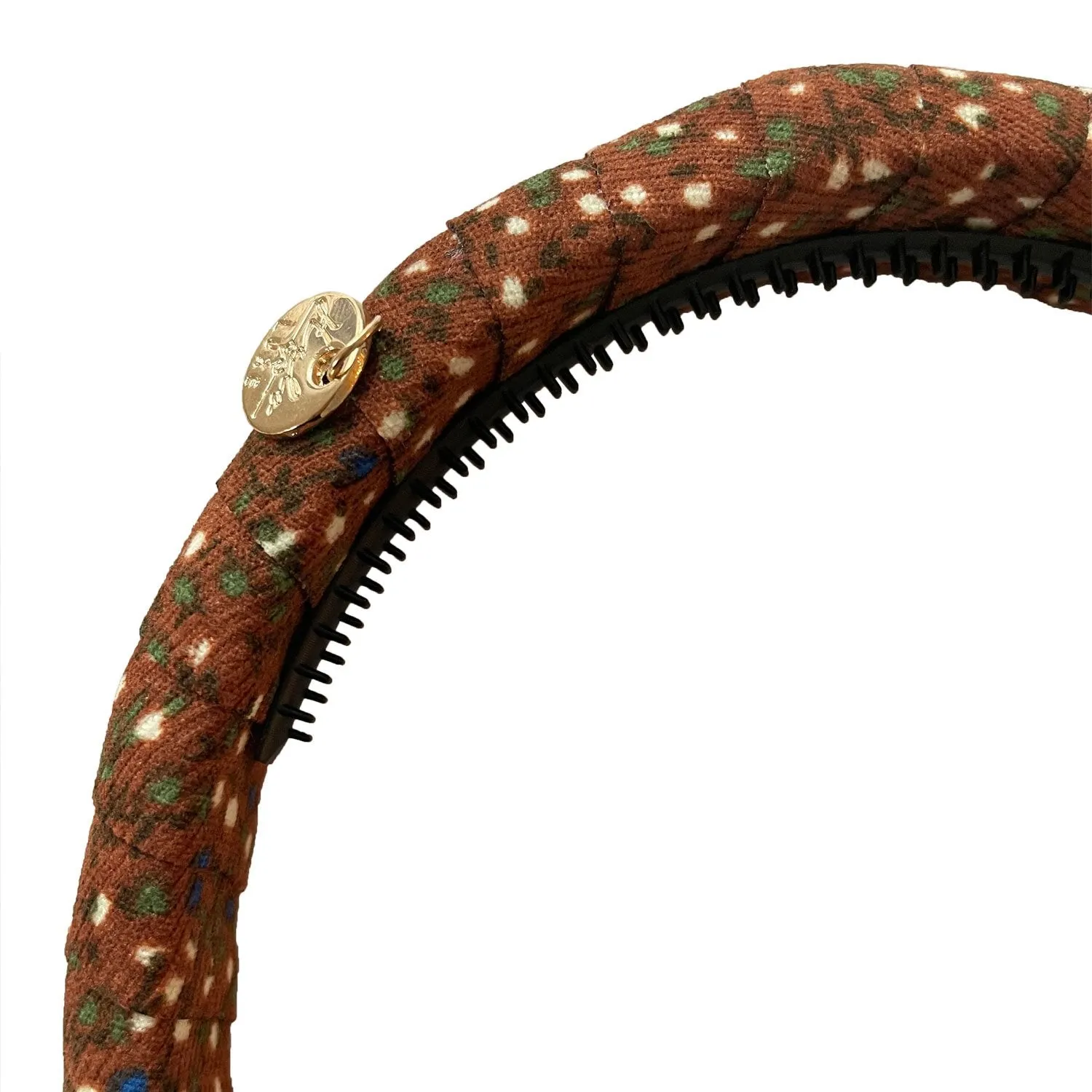 Halo Luxe Elsie Printed Corduroy Headband - Brown Floral