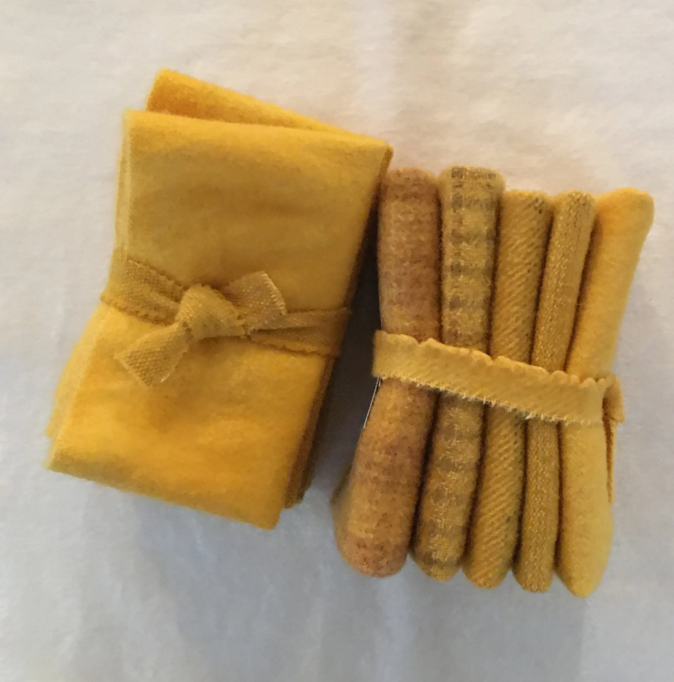HONEY MUSTARD Hand Dyed Wool Bundle for Wool Applique and Rug Hooking
