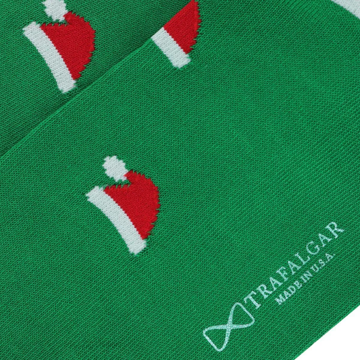 Kringle Santa Hat Over The Calf Christmas Mercerized Cotton Socks