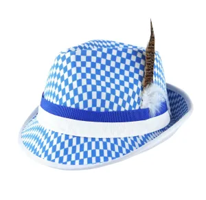 Ladies Girls Sexy Hat Bavarian Festival with feather & Blue/white Fancy Dress