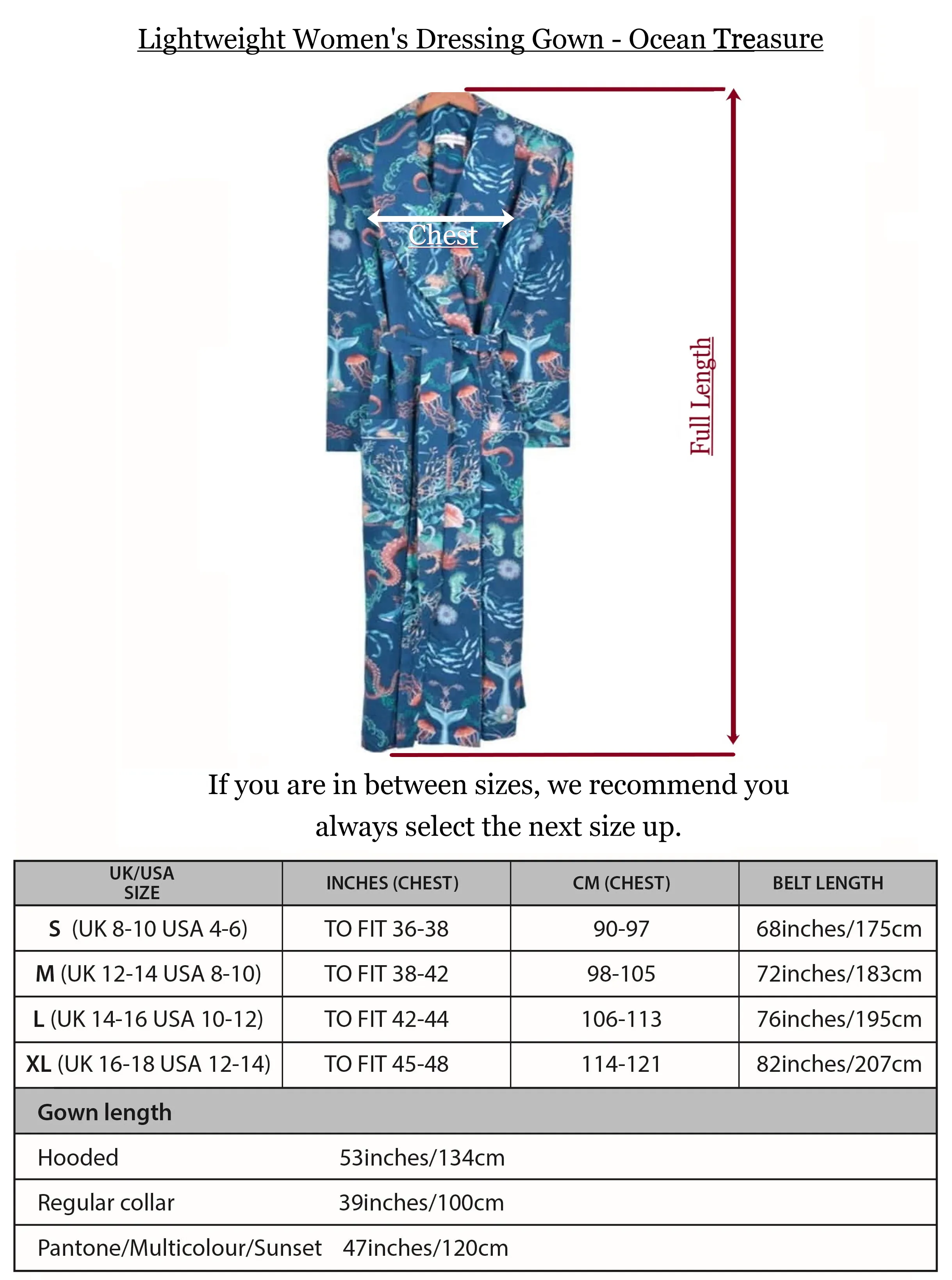 Lightweight Women's Bathrobe - Ocean Treasure