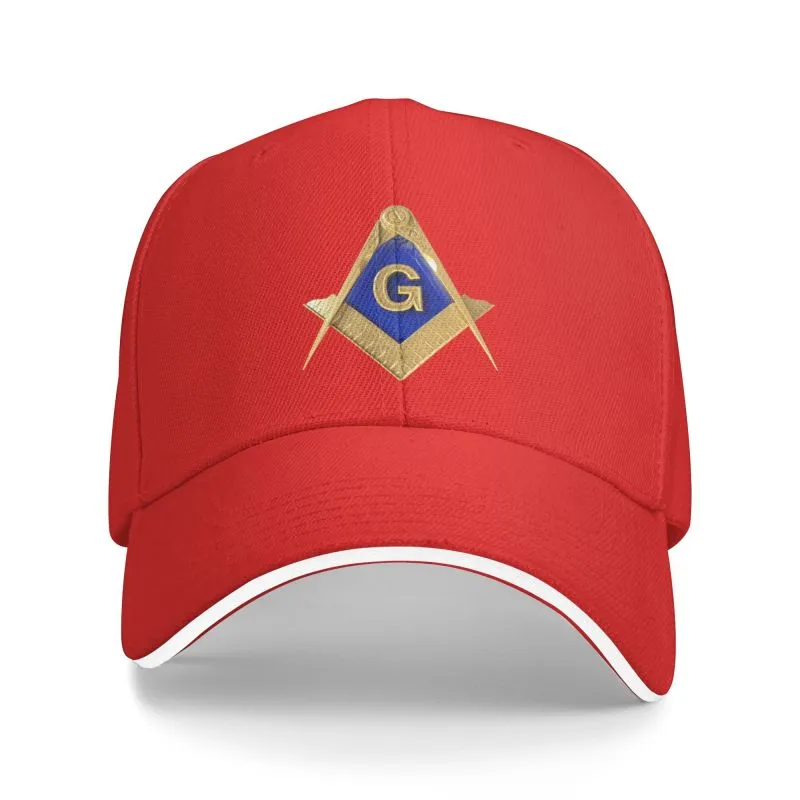 Master Mason Blue Lodge Baseball Cap - Golden Square & Compass G Adjustable Baseball Cap [Multiple Colors]