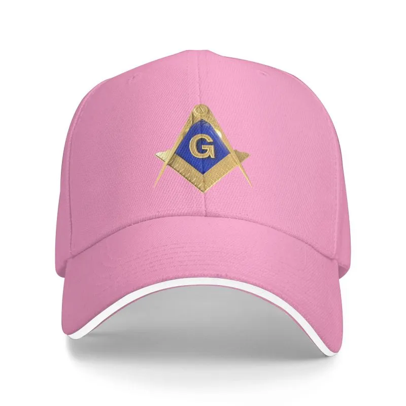 Master Mason Blue Lodge Baseball Cap - Golden Square & Compass G Adjustable Baseball Cap [Multiple Colors]