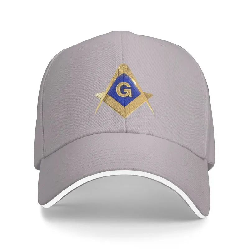 Master Mason Blue Lodge Baseball Cap - Golden Square & Compass G Adjustable Baseball Cap [Multiple Colors]