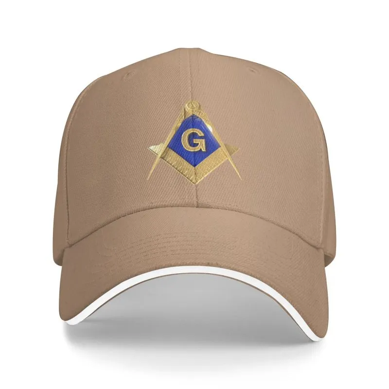 Master Mason Blue Lodge Baseball Cap - Golden Square & Compass G Adjustable Baseball Cap [Multiple Colors]