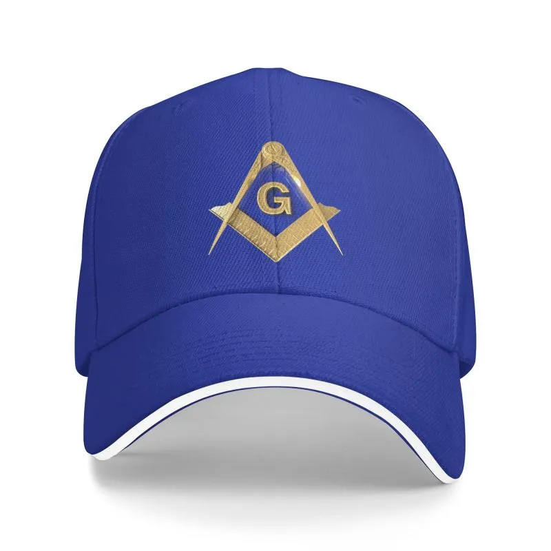 Master Mason Blue Lodge Baseball Cap - Golden Square & Compass G Adjustable Baseball Cap [Multiple Colors]