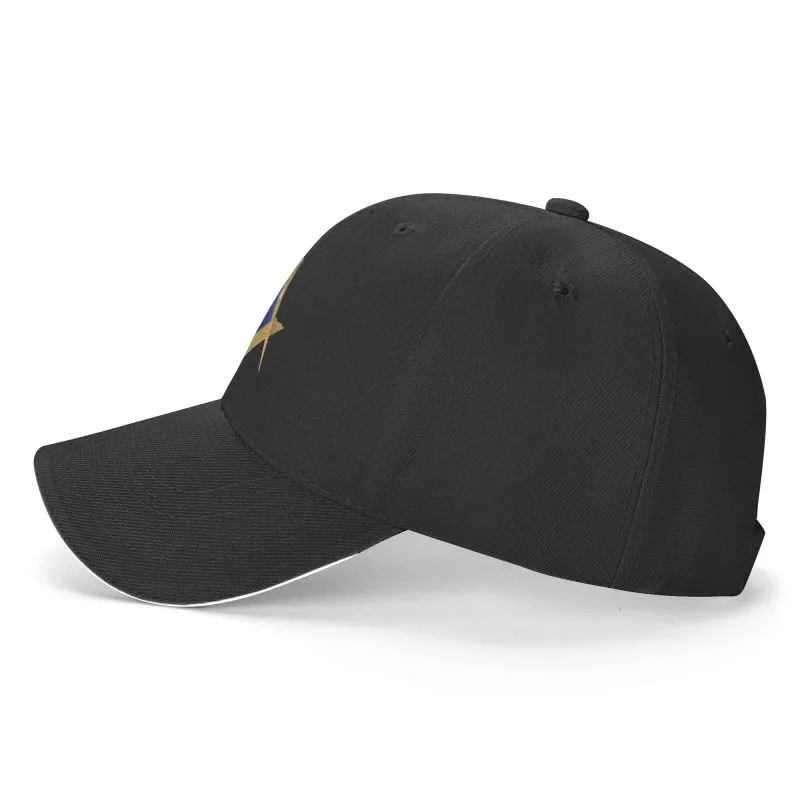 Master Mason Blue Lodge Baseball Cap - Golden Square & Compass G Adjustable Baseball Cap [Multiple Colors]