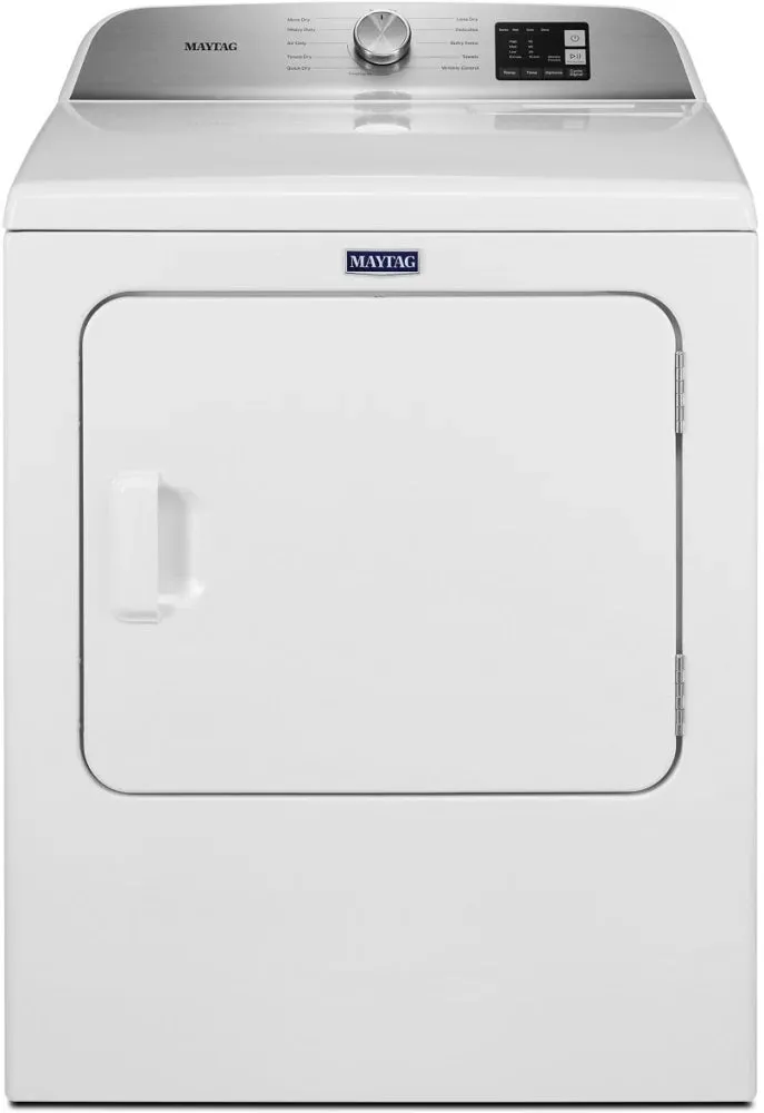 Maytag MGD6500MW 29 Inch Gas Dryer with 7.0 Cu. Ft. Capacity: White   Maytag MVW6500MW 28 Inch Pet Pro Top Load Washer with 4.7 Cu. Ft. Capacity: White