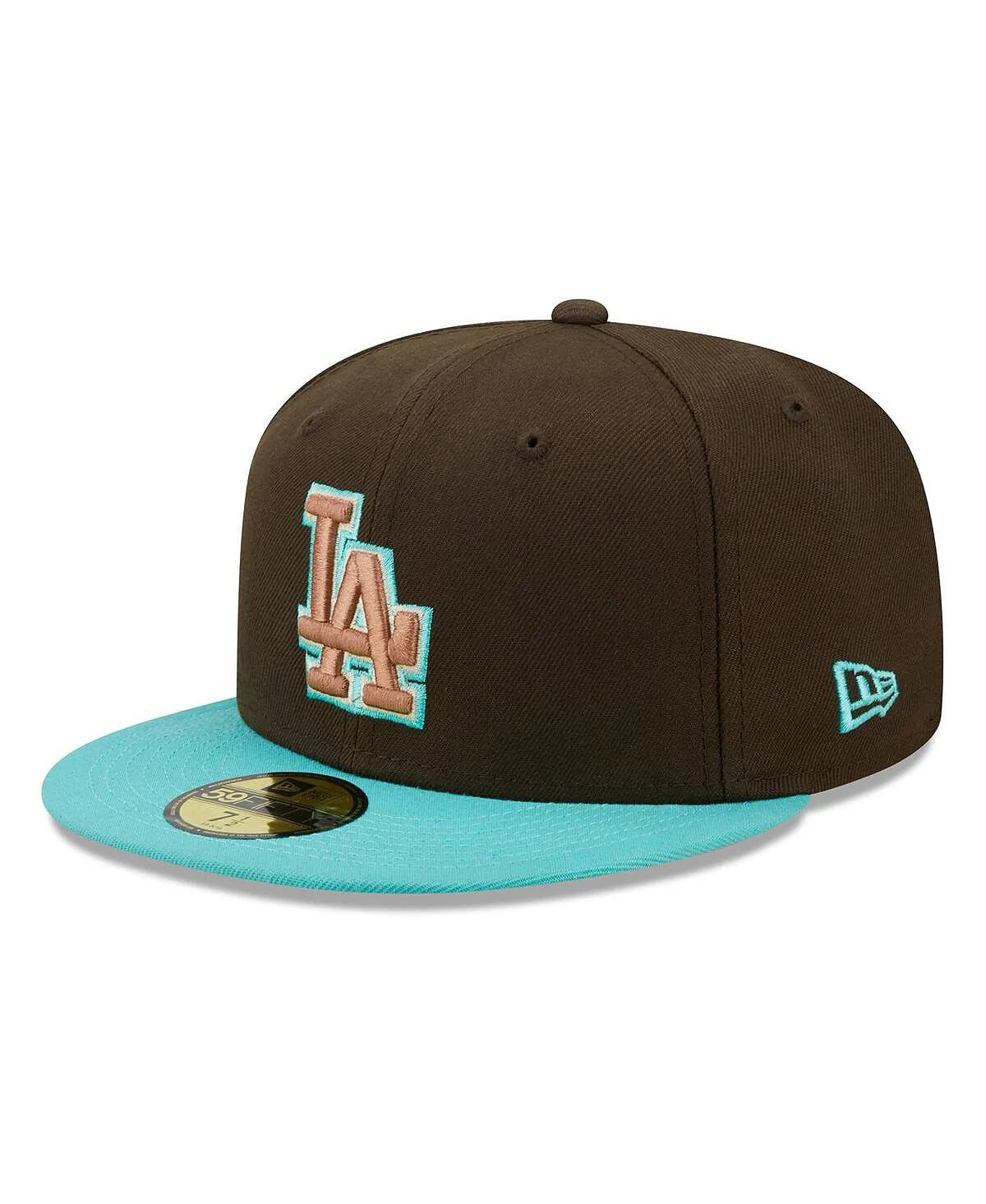 Men's Los Angeles Dodgers Walnut Mint Brown Fitted Hat 59FIFTY New Era