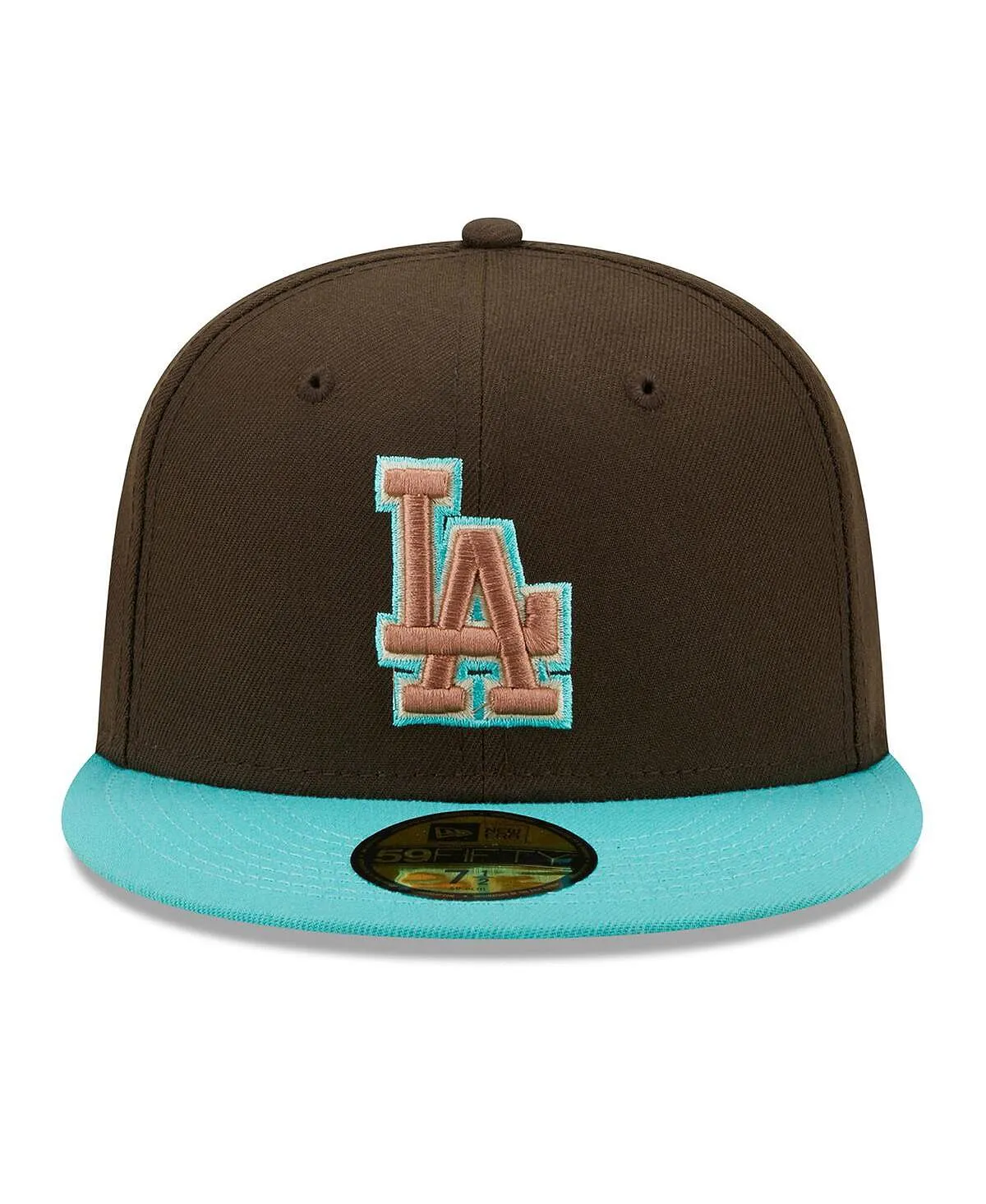 Men's Los Angeles Dodgers Walnut Mint Brown Fitted Hat 59FIFTY New Era