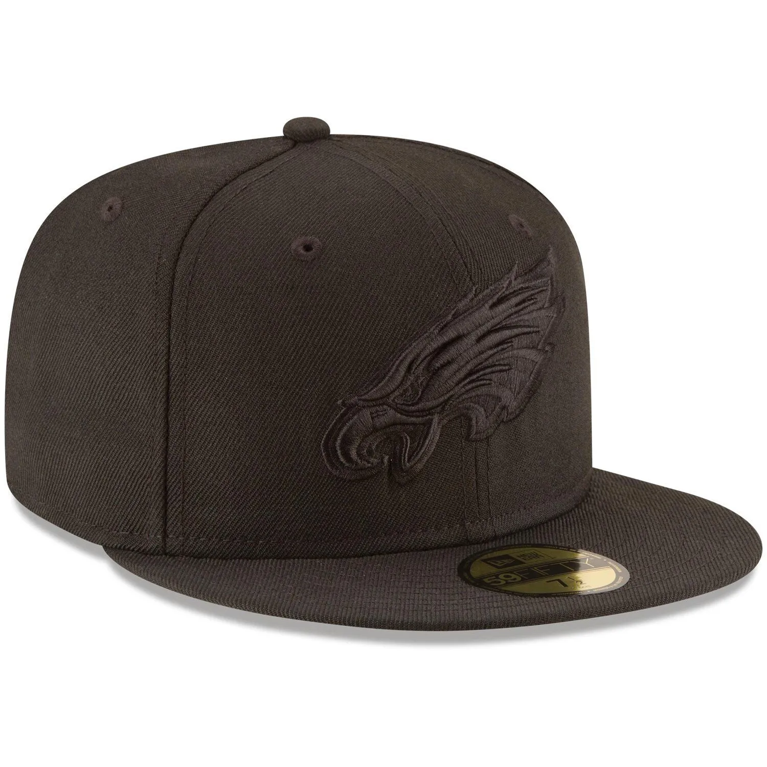 Men's New Era Philadelphia Eagles Fitted Cap Black on Black 59FIFTY