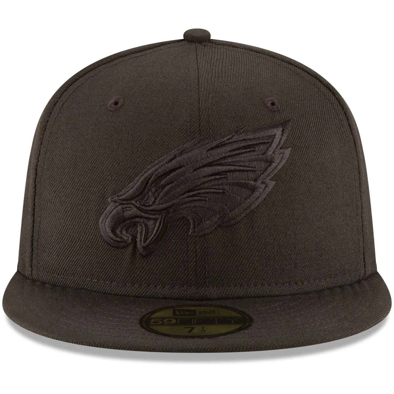Men's New Era Philadelphia Eagles Fitted Cap Black on Black 59FIFTY