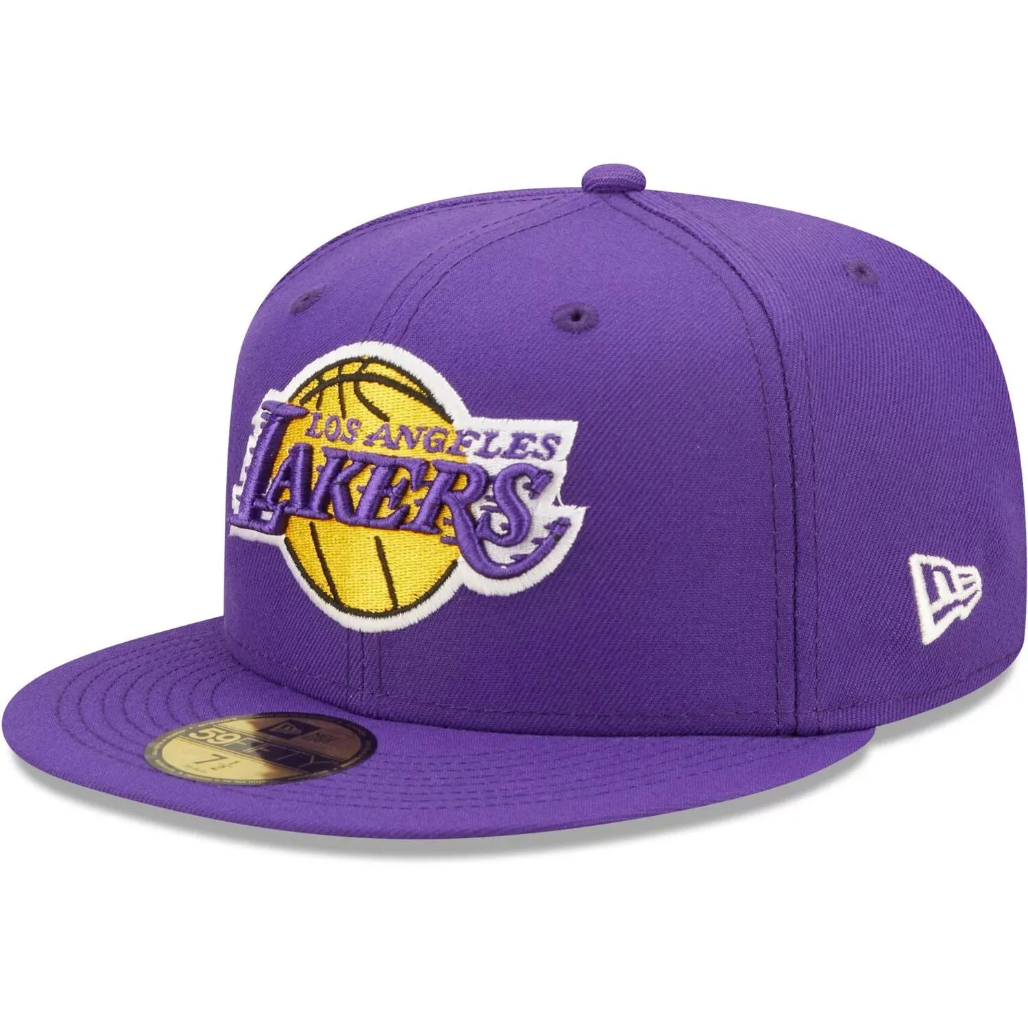 Men's New Era Purple Los Angeles Lakers 17x NBA Finals Champions Pop 59FIFTY Sweatshirt Fitted Hat
