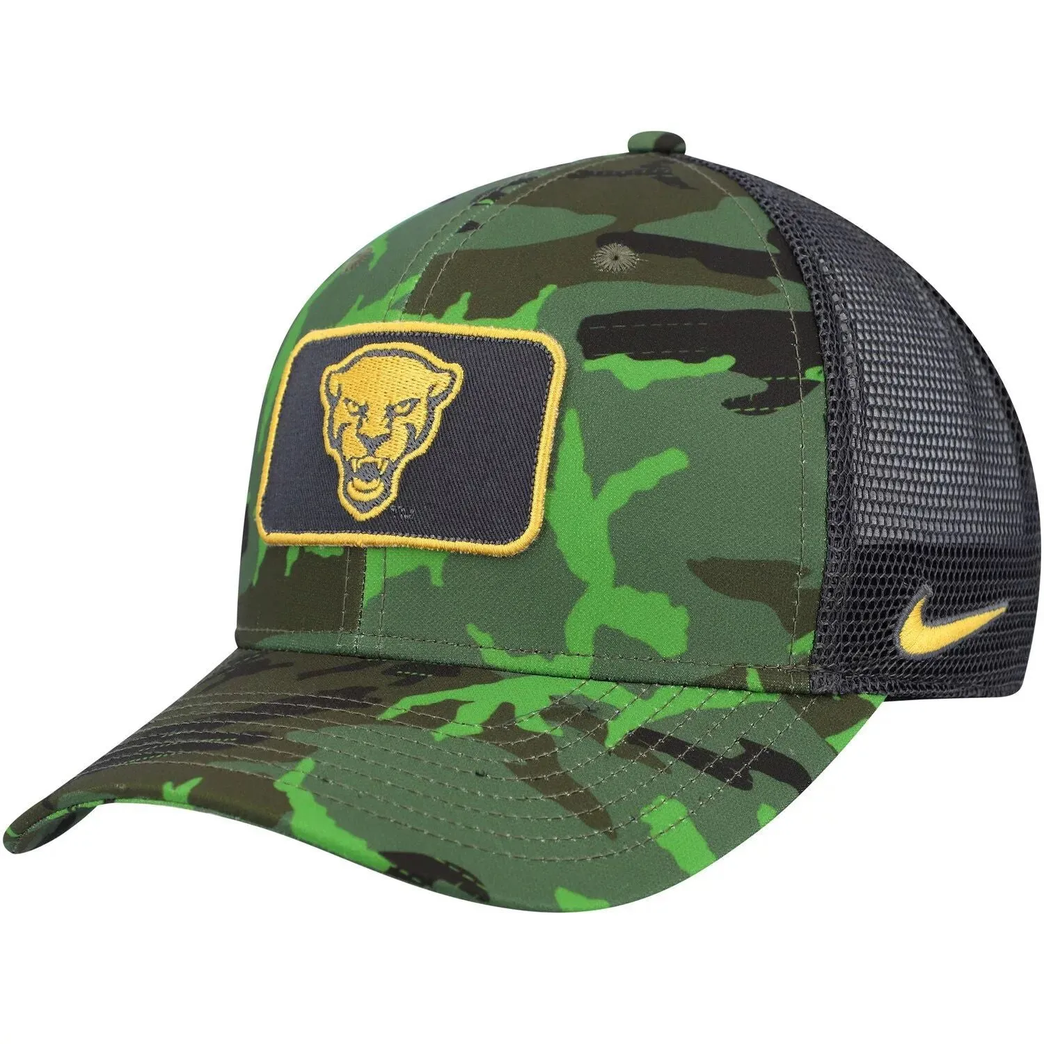 Men's Nike Camo/Black Pitt Panthers Classic99 Veterans Day Trucker Snapback Cap