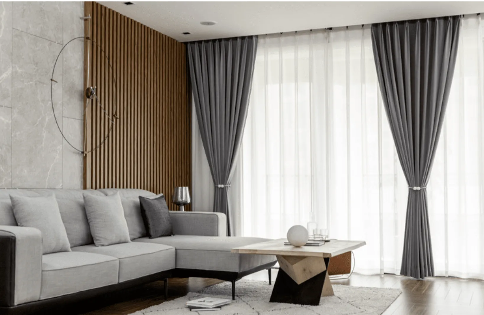 Mila Modern Luxury Plush Plain Velvet Curtains - Gray