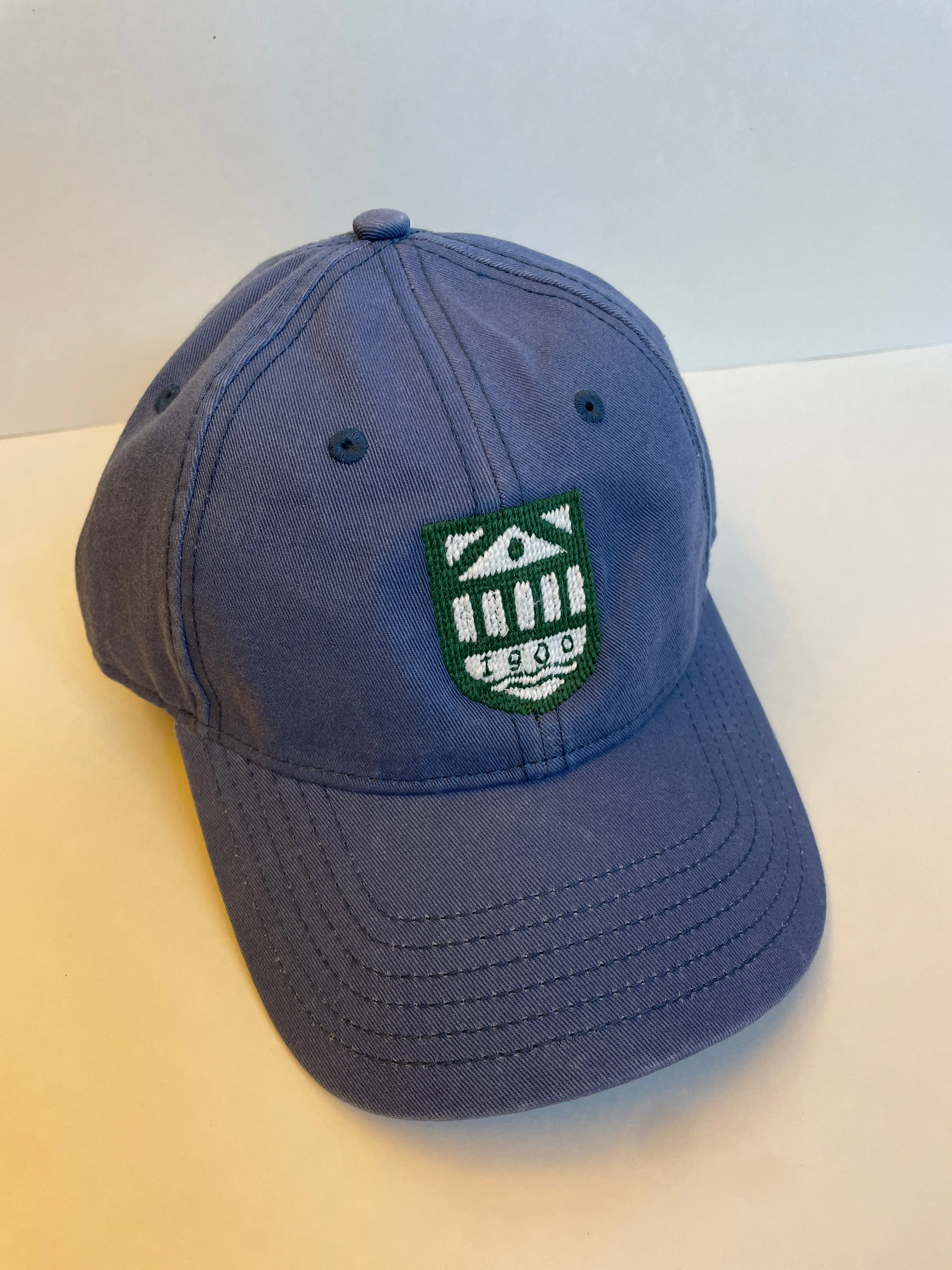Needlepoint Shield Hat (Slate Blue)
