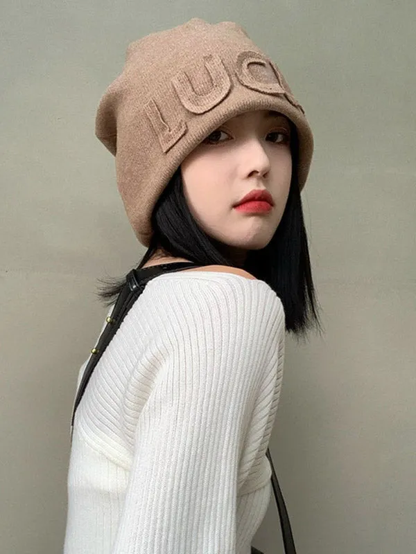 Original Simple 5 Colors Letter Applique Knitting Hat