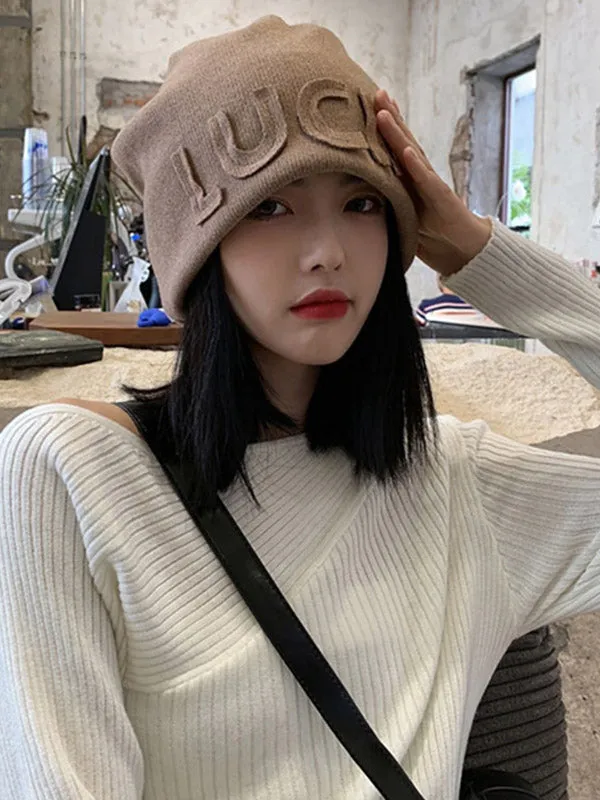 Original Simple 5 Colors Letter Applique Knitting Hat
