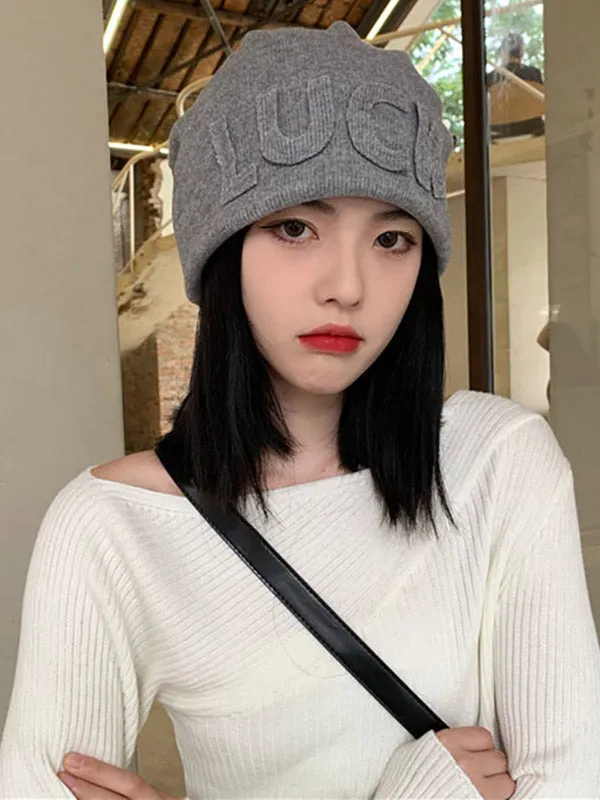 Original Simple 5 Colors Letter Applique Knitting Hat