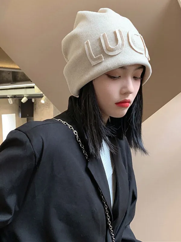 Original Simple 5 Colors Letter Applique Knitting Hat