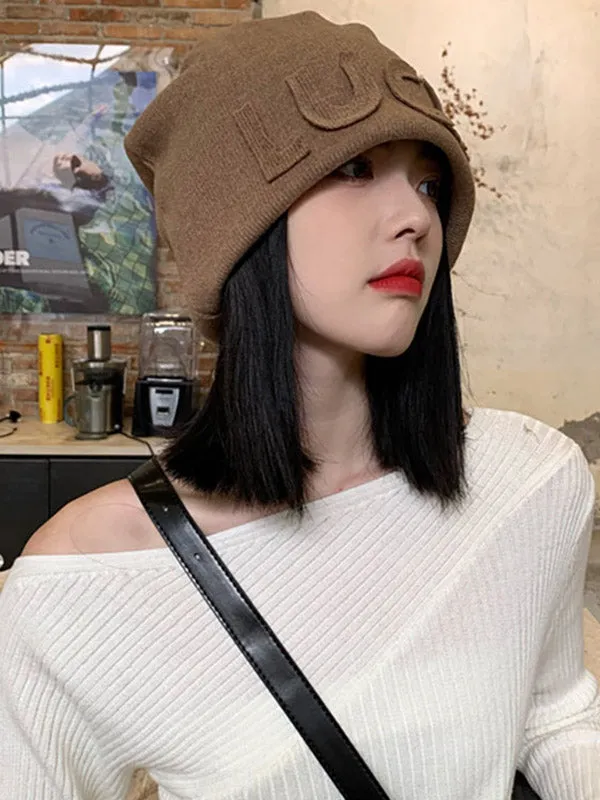 Original Simple 5 Colors Letter Applique Knitting Hat