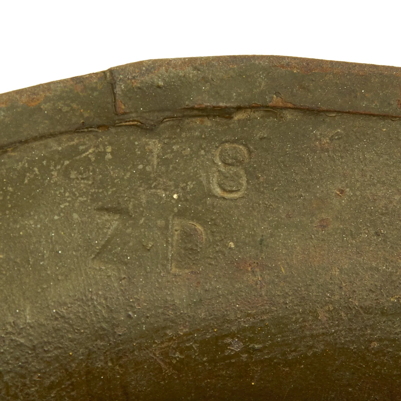 Original WWI U.S. Marine Corps M1917 Doughboy Helmet Shell with EGA Badge & Partial Liner