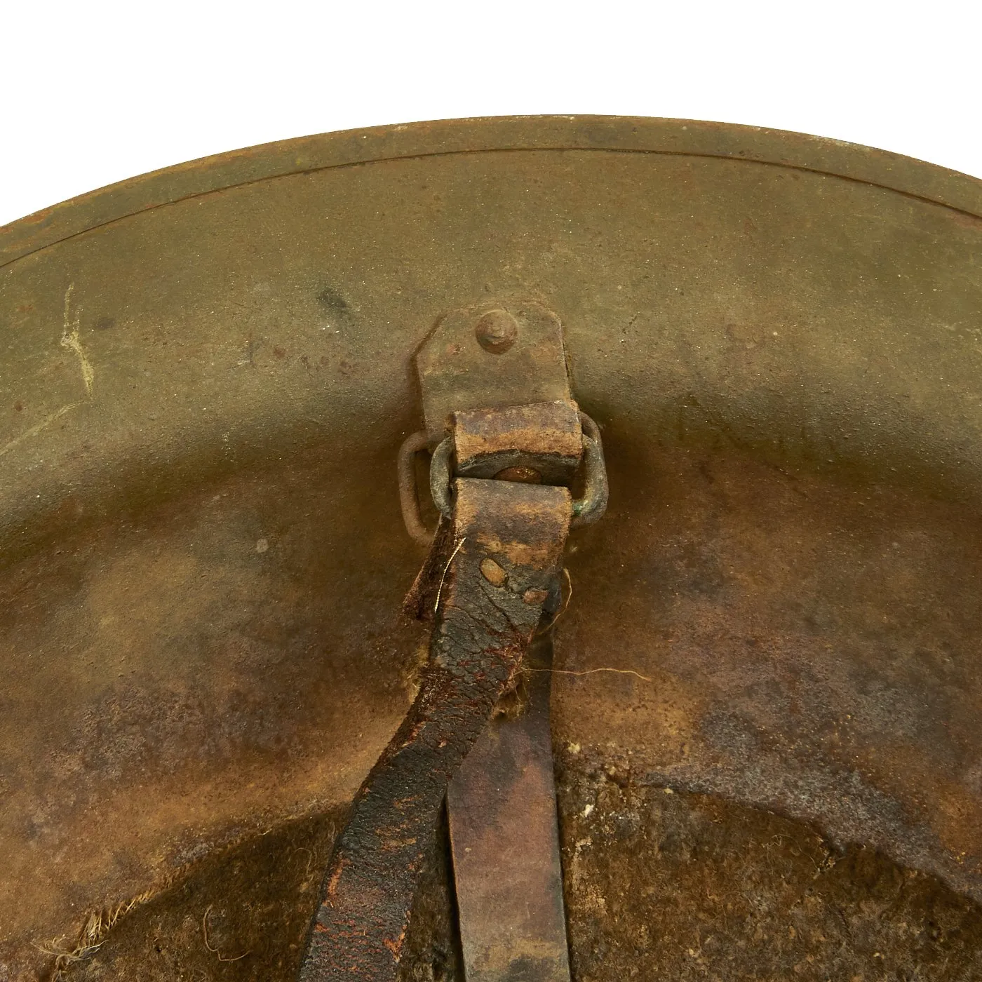 Original WWI U.S. Marine Corps M1917 Doughboy Helmet Shell with EGA Badge & Partial Liner