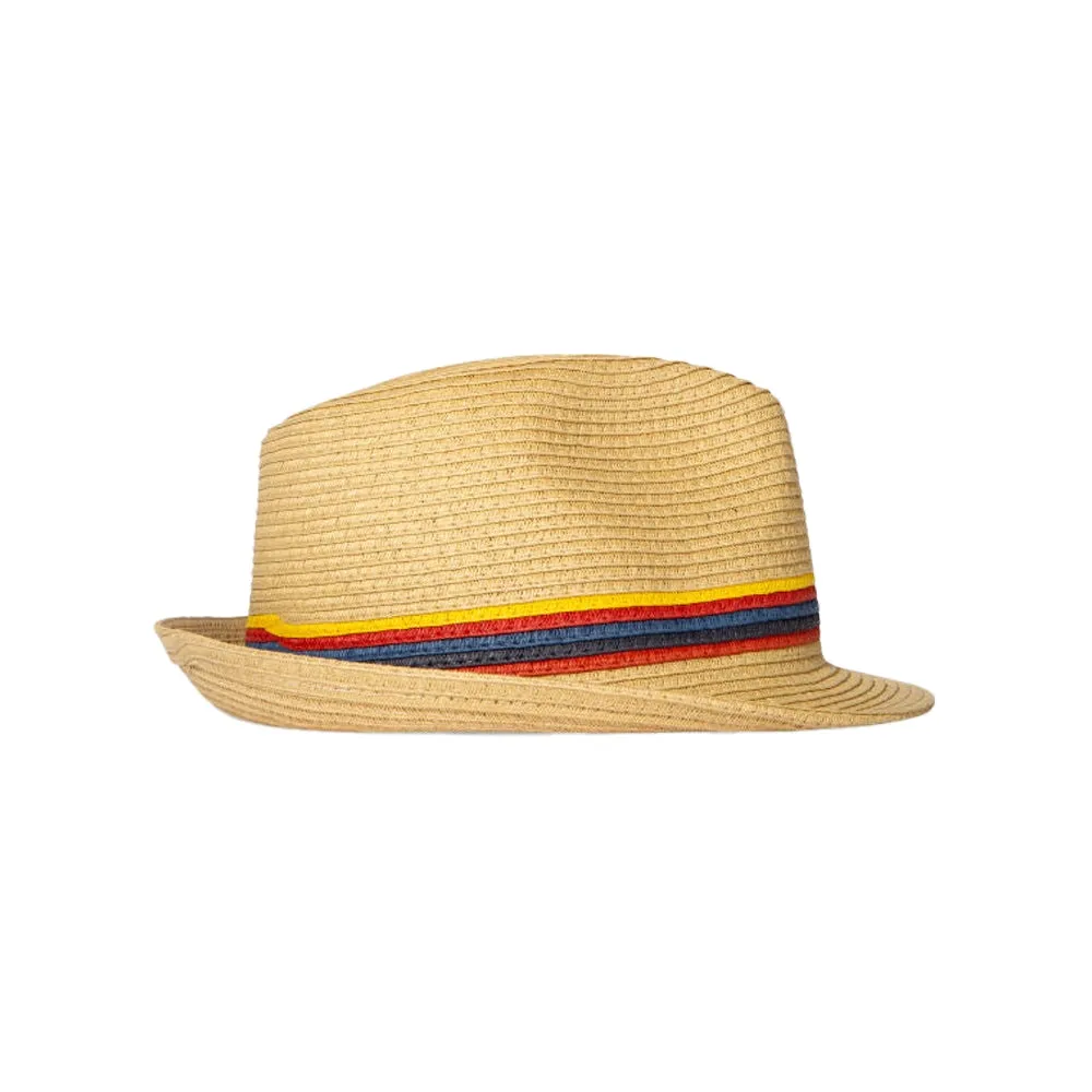 PAUL SMITH Artist Stripe Raffia Trilby Hat - Sand
