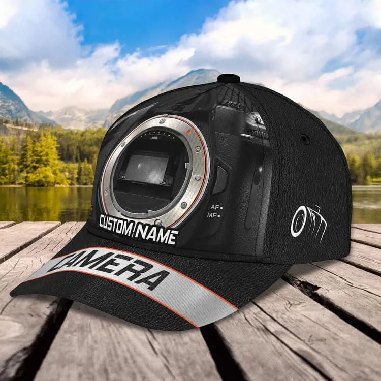 Personalized Camera 3D Baseball Cap for Cameraman, Camera Hat Birthday Gift for Him