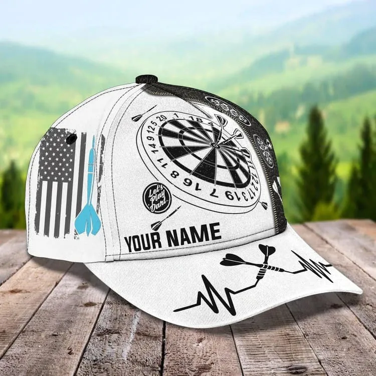 Personalized Dart 3D All Over Printed Baseball Cap, Water and Fire Art Dart Hat for Dart Lovers