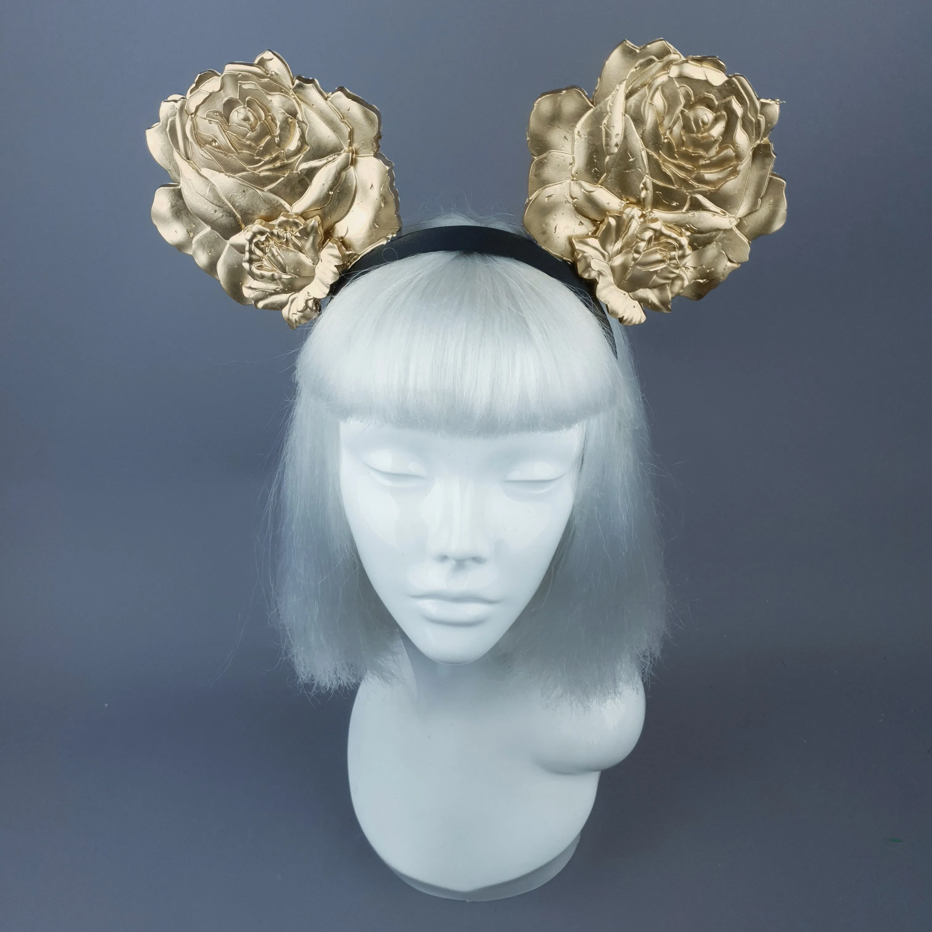"Oreille" Giant Gold Rose Ears Headband