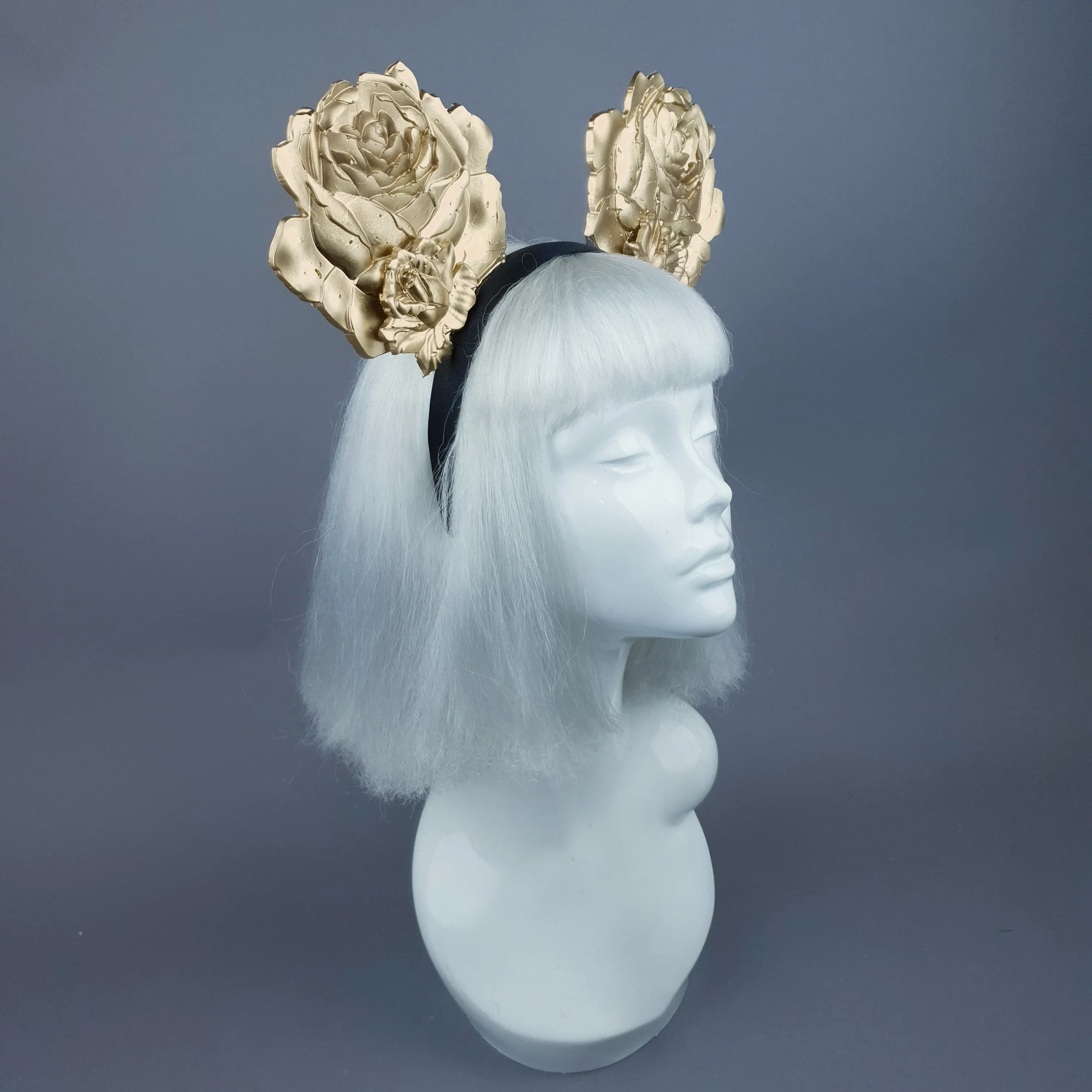 "Oreille" Giant Gold Rose Ears Headband