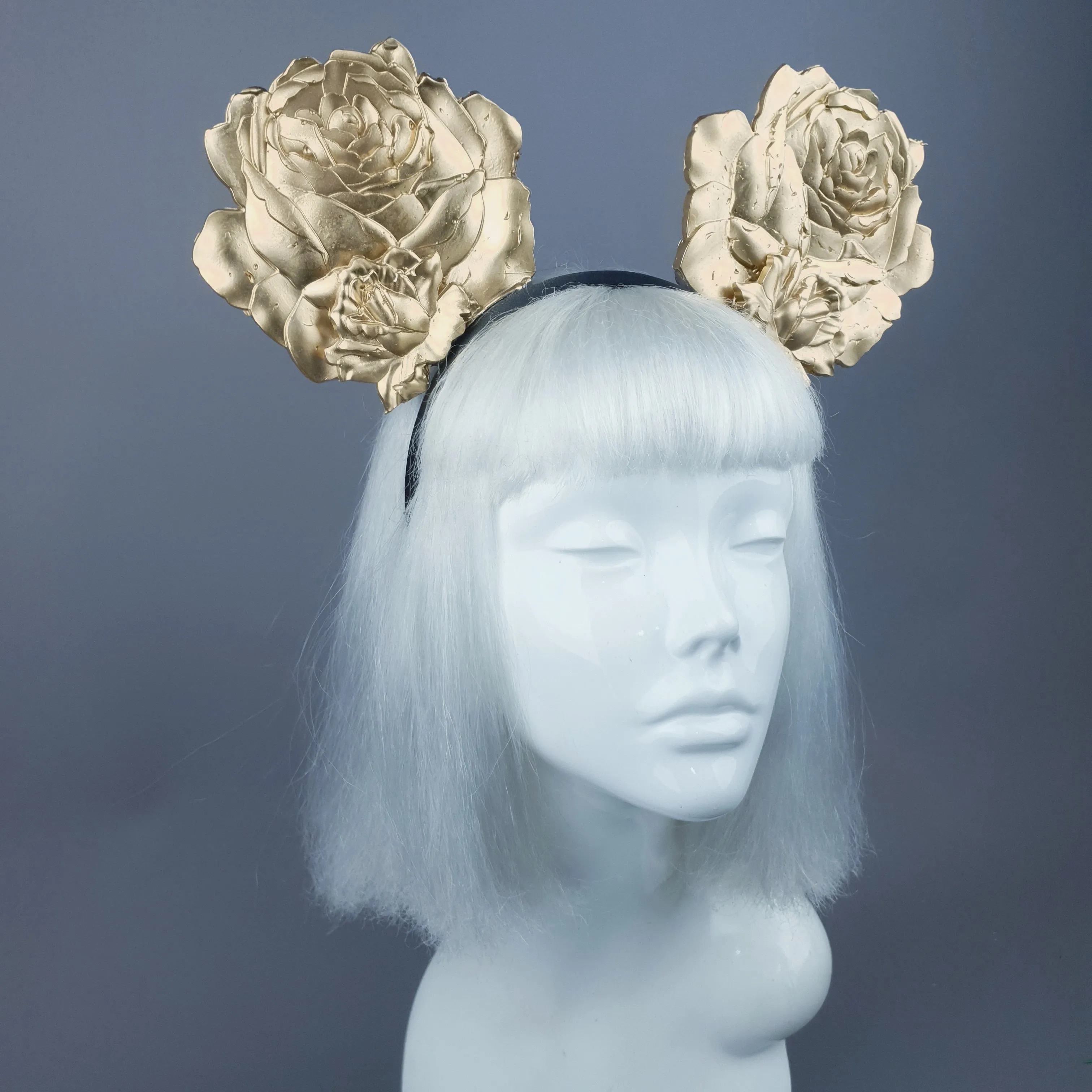 "Oreille" Giant Gold Rose Ears Headband