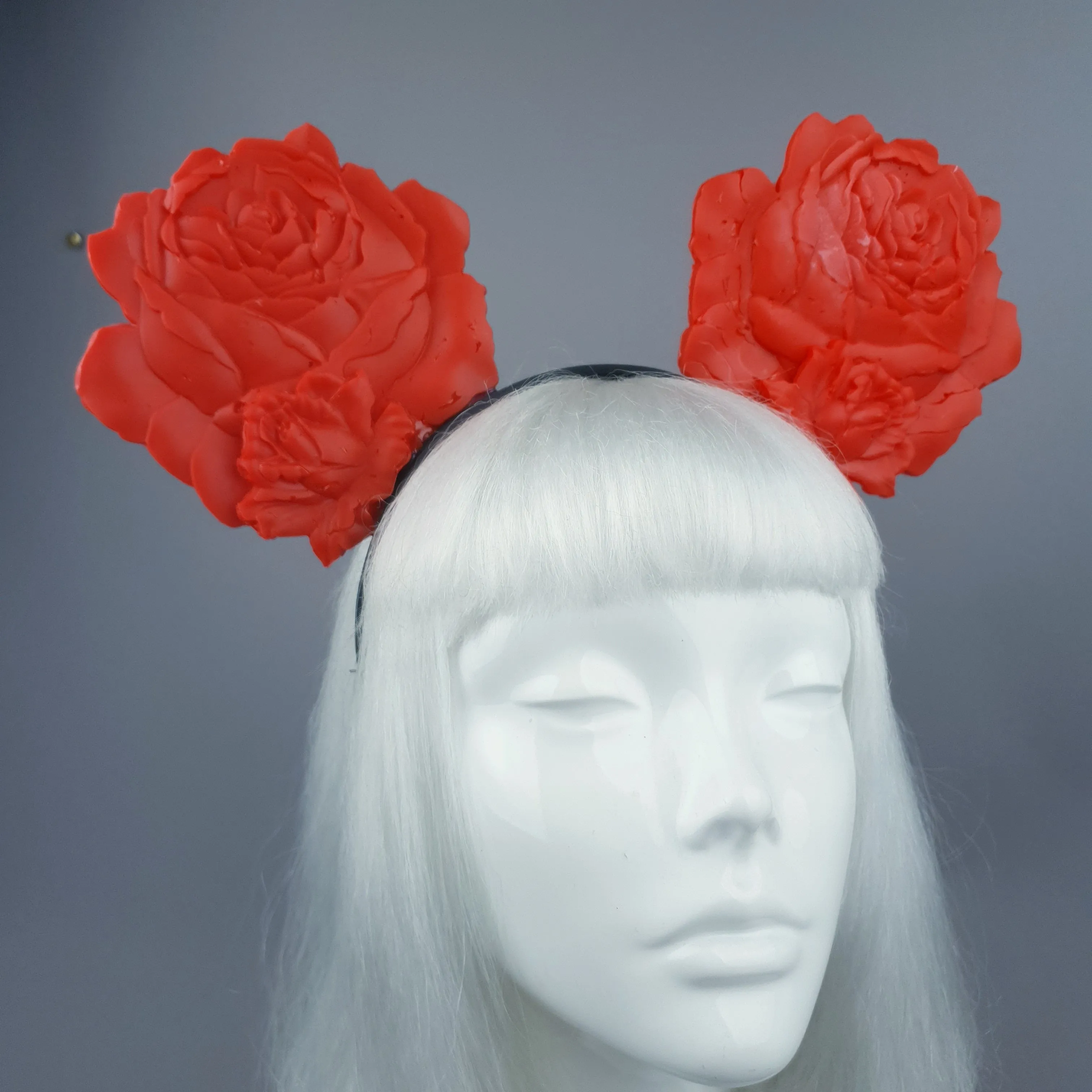 "Oreille" Giant Red Rose Ears Headband