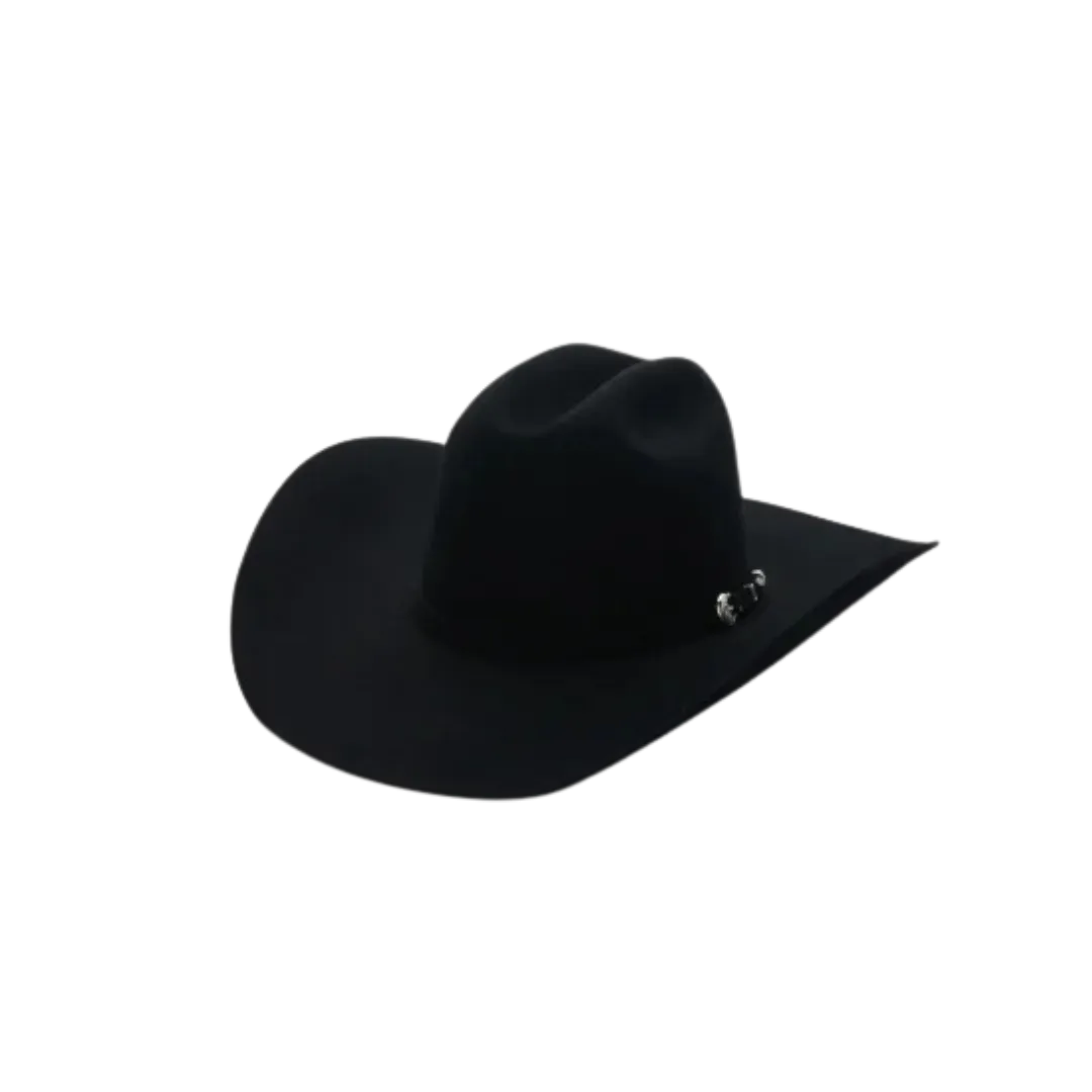 Resistol Men's Midnight 6X Modified Cattleman Crown Felt Cowboy Black Hat
